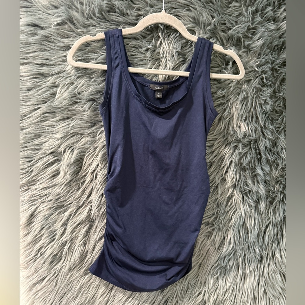 Alfani Ruched Tank - Size XS | Color: Navy Blue